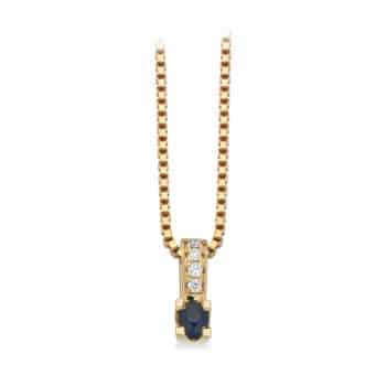 Scrouples Kleopatra Queen vedhæng 14 kt guld med safir og diamant 2535,02SA