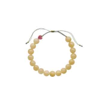 Stine A Cherie Bon Bon Honey Armbånd 3224-02-OS - smukke gule jadeperler og justérbar snor (17-25 cm) – Køb Stine A hos Guldsmedlange.dk