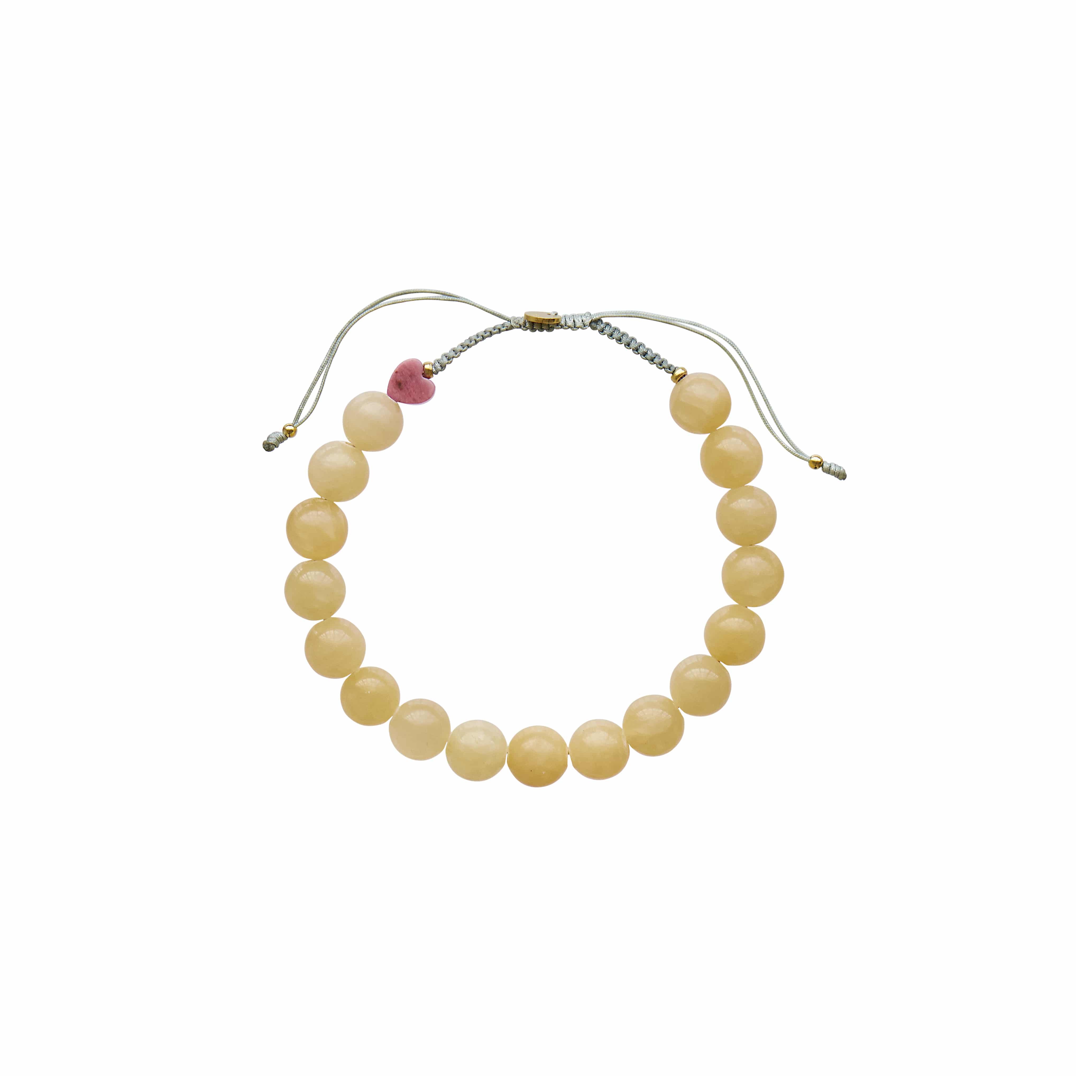 Stine A Cherie Bon Bon Honey Armbånd 3224-02-OS - smukke gule jadeperler og justérbar snor (17-25 cm) – Køb Stine A hos Guldsmedlange.dk