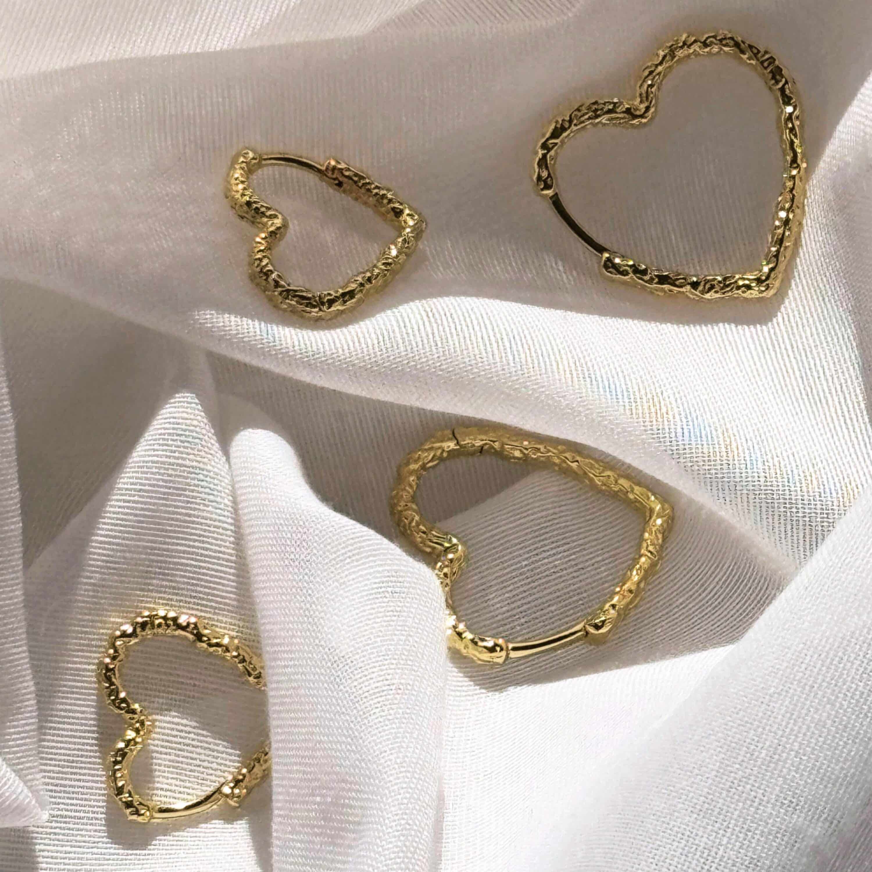 Aqua Dulce Love Me Heart Hoop Forgyldt Sølv 5934