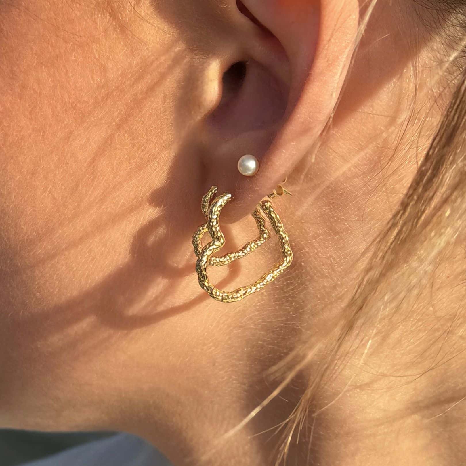 Aqua Dulce Love Me Heart Hoop Forgyldt Sølv – 5934 - Billede 2