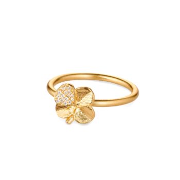 Firkløver ring med pavé fra Flora Danica