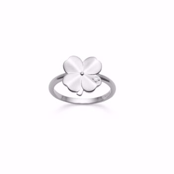 Sølv ring med firkløver motiv fra Guld & Sølv Design