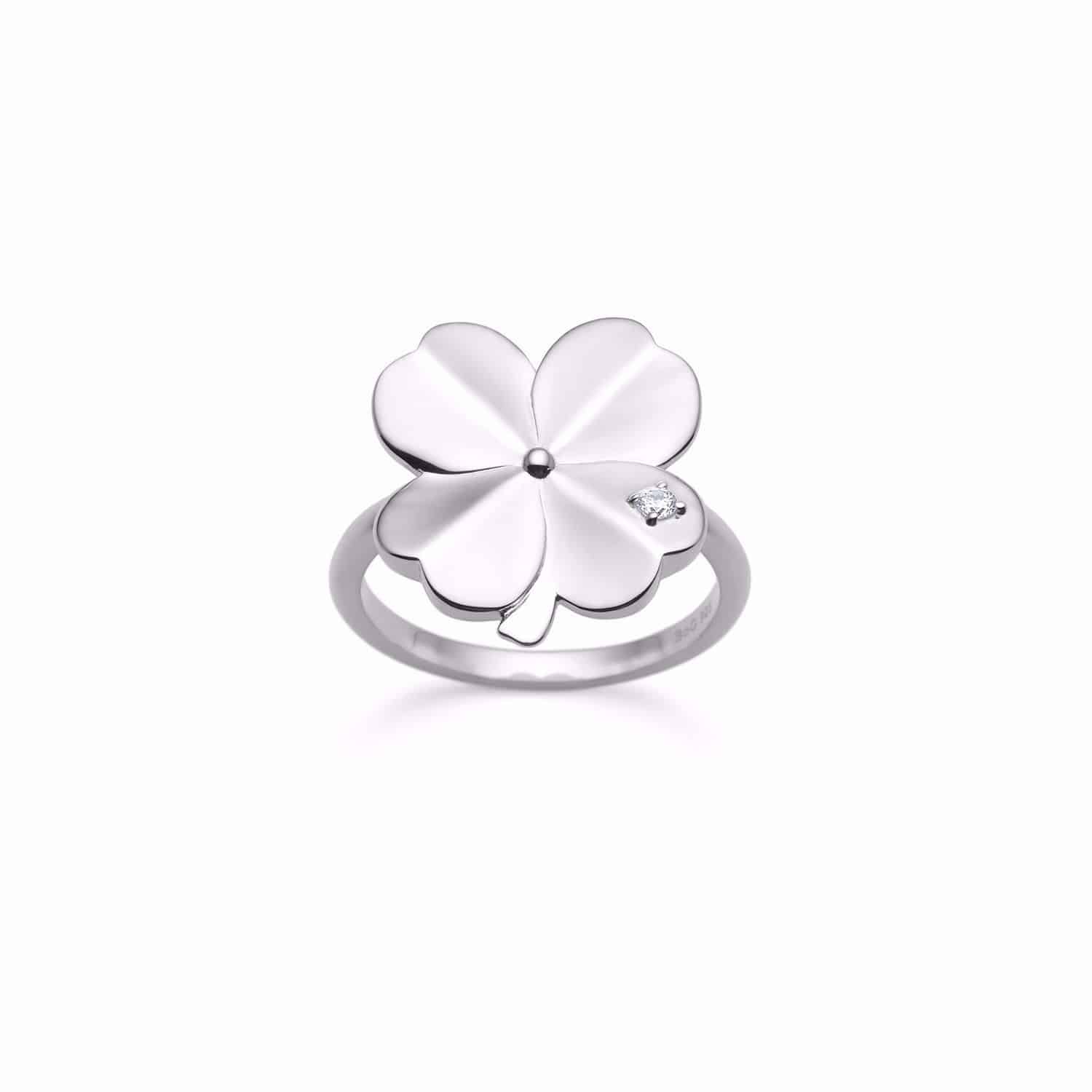 Firkløver ring i sølv fra Guld & Sølv Design