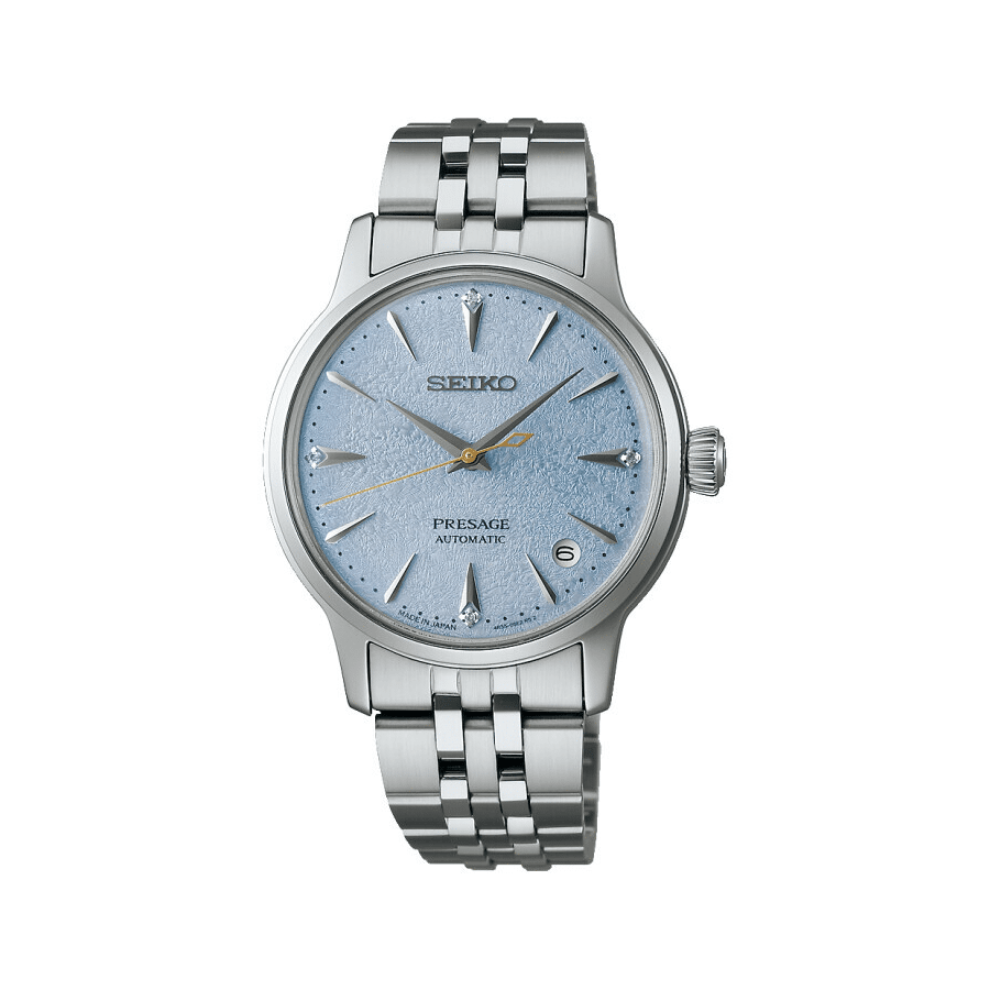 Seiko Presage Automatik SRPL61J1 ur med lyseblå urskive og stållænke