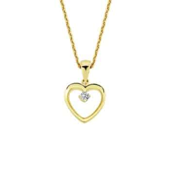 Nuran Hjerte Vedhæng 14 Karat - 0,02ct w/si V2916 002RG