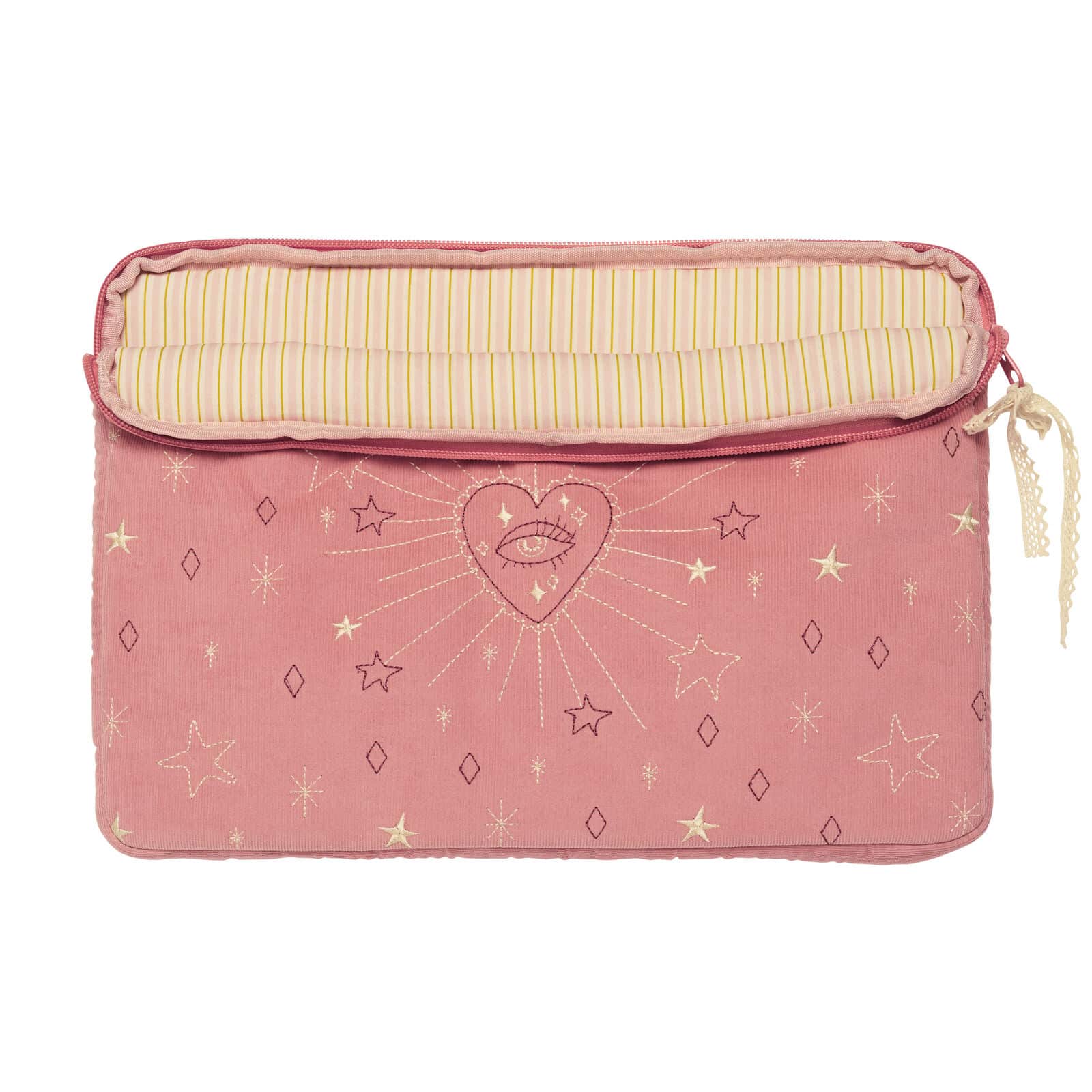 Maanesten Computer Sleeve Pink Magic Heart & Moon 13" Pink laptop-taske med hjerter og månemotiv - Køb hos Guldsmedlange.dk