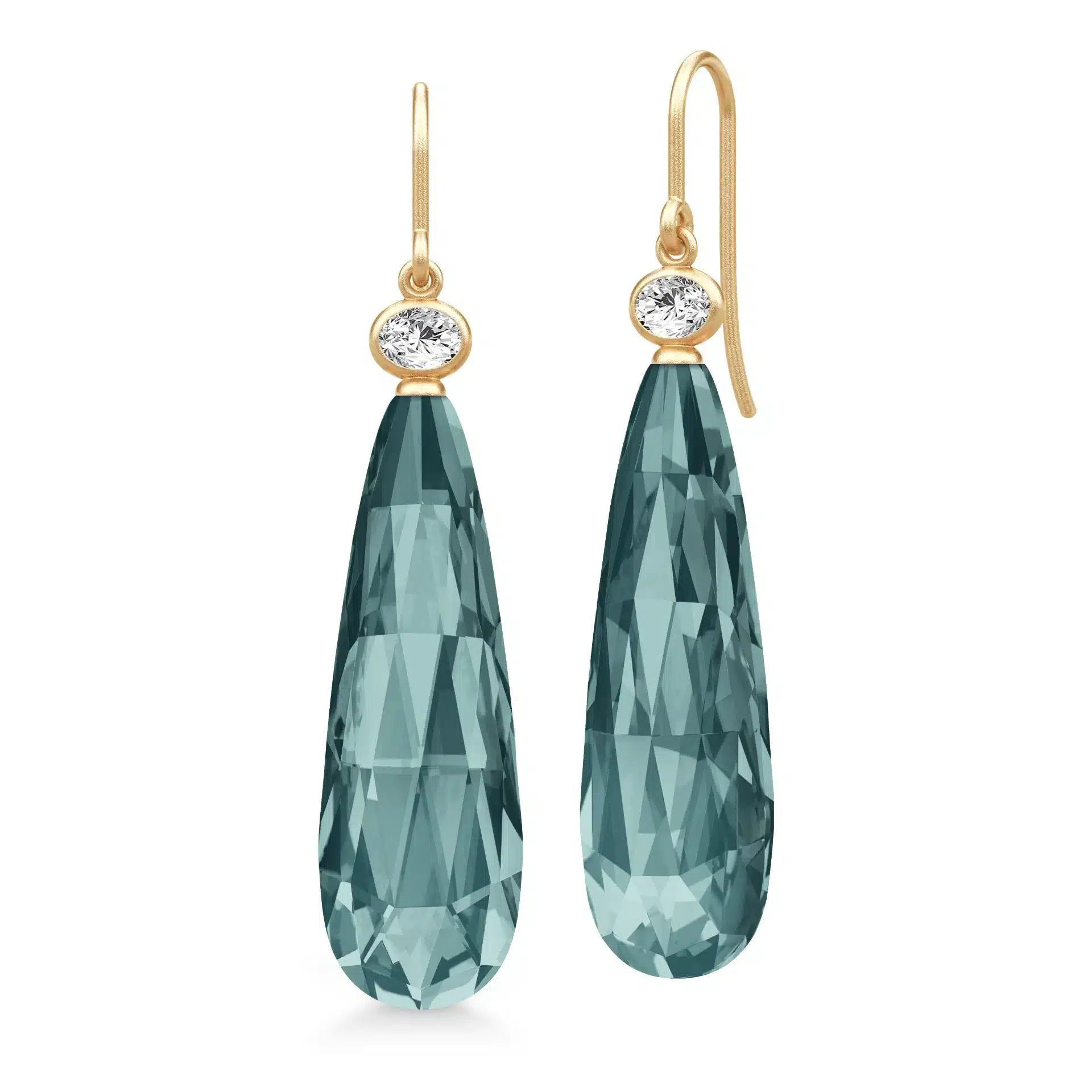 Julie Sandlau Ofelia Drop Midnight Blue øreringe i forgyldt sølv