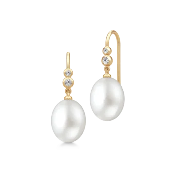 Julie Sandlau Perla Øreringe White Pearl