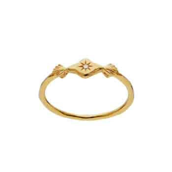 Maanesten Annie Ring Forgyldt Sølv 4872a - En feminin ring, der kan bæres alene eller sammen med andre smykker. Perfekt til både hverdag og fest.