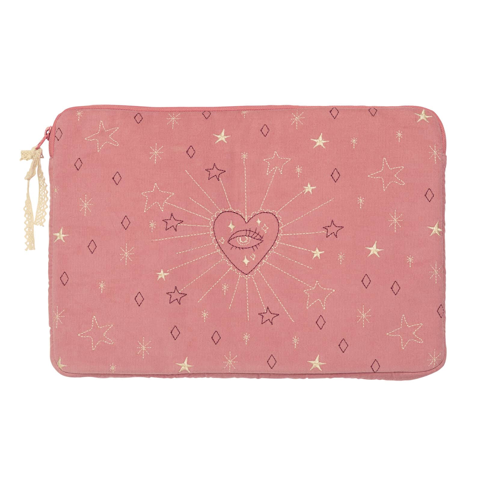 Maanesten Computer Sleeve Pink Magic Heart & Moon 13" Pink laptop-taske med hjerter og månemotiv - Køb hos Guldsmedlange.dk