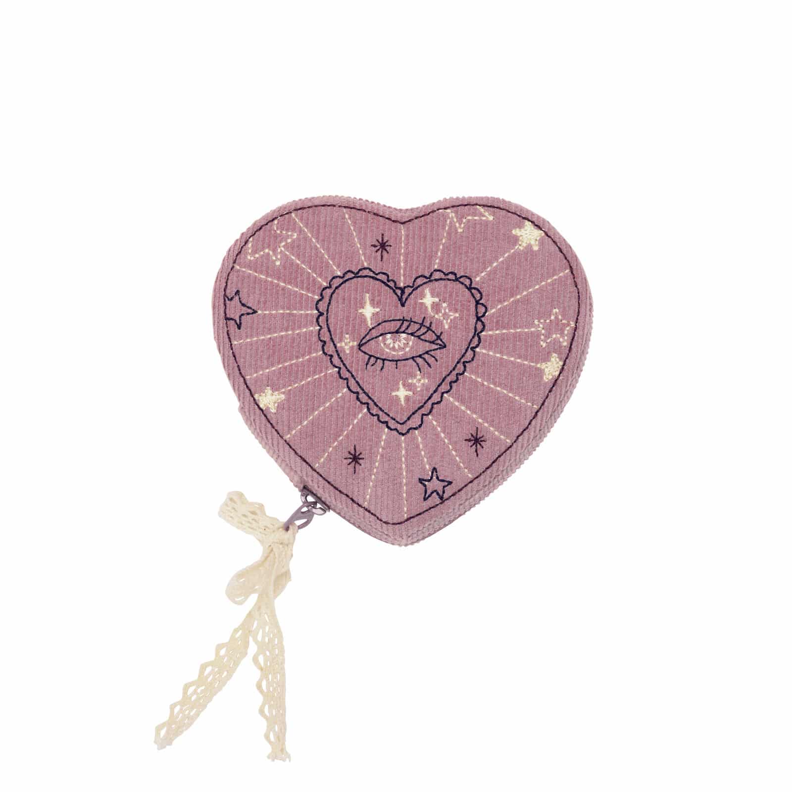 Maanesten Heart Smykkeskrin Box Purple Theatre Magic 4108 - hjerteformet smykkeskrin i lilla med stjerner. Praktisk og dekorativ til dine smykker.