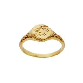Maanesten Magdalena Ring Forgyldt Sølv 4871a - feminin ring, der kan bæres alene eller sammen med andre smykker. Perfekt til både hverdag og fest.