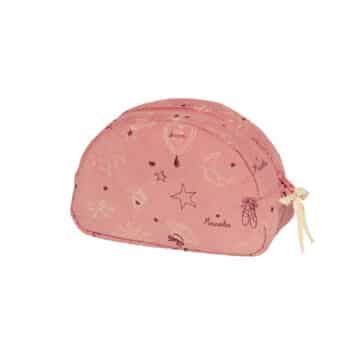Maanesten Makeup Bag Medium Pink Theatre Magic 4101 - mellemstor makeuptaske i pink med stjerner og månemotiv. Praktisk og dekorativ. Køb online i dag.