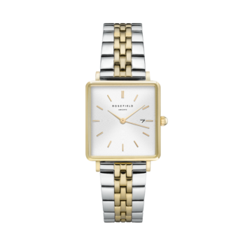 Rosefield The Boxy QVSGD-Q013 dameur i sølv og guld 26x28 mm
