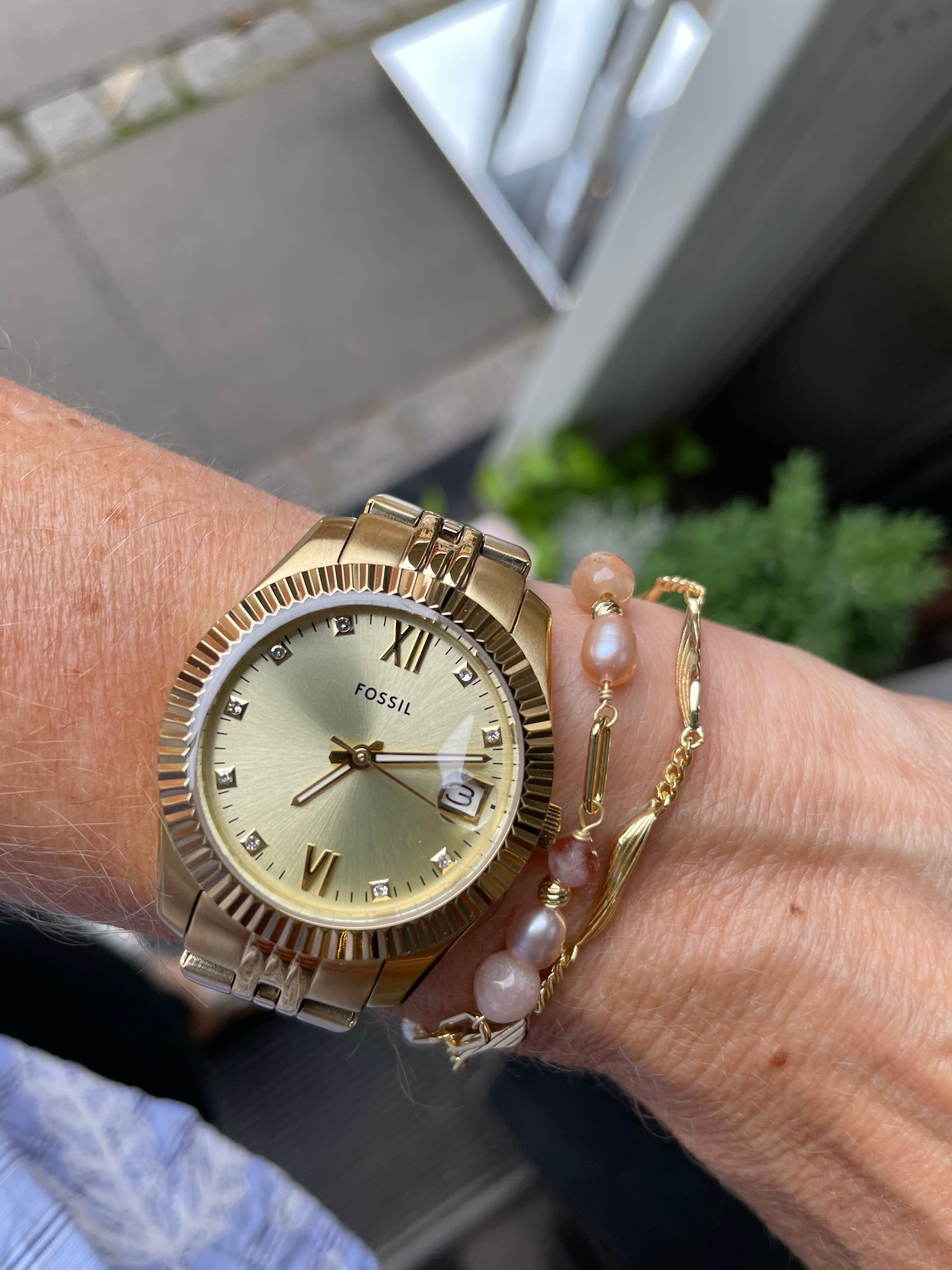 Aqua Dulce armbånd samt Fossil Scarlette ur