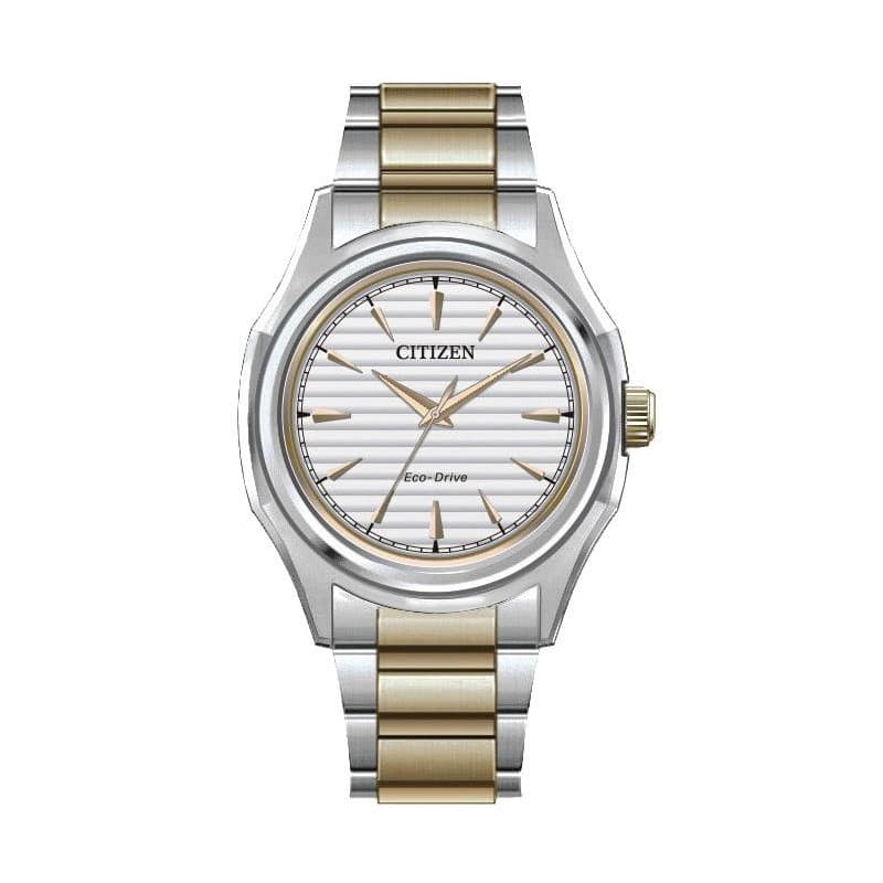 Citizen Ladies Eco-Drive Dameur – Tofarvet Stål – Hvid Skive – 31mm – FE2116-85A