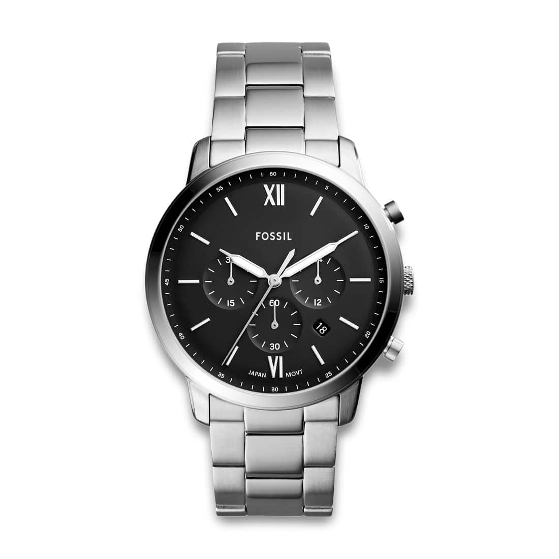 Fossil Neutra FS5384 herreur med stållænke, sort urskive og chronograph