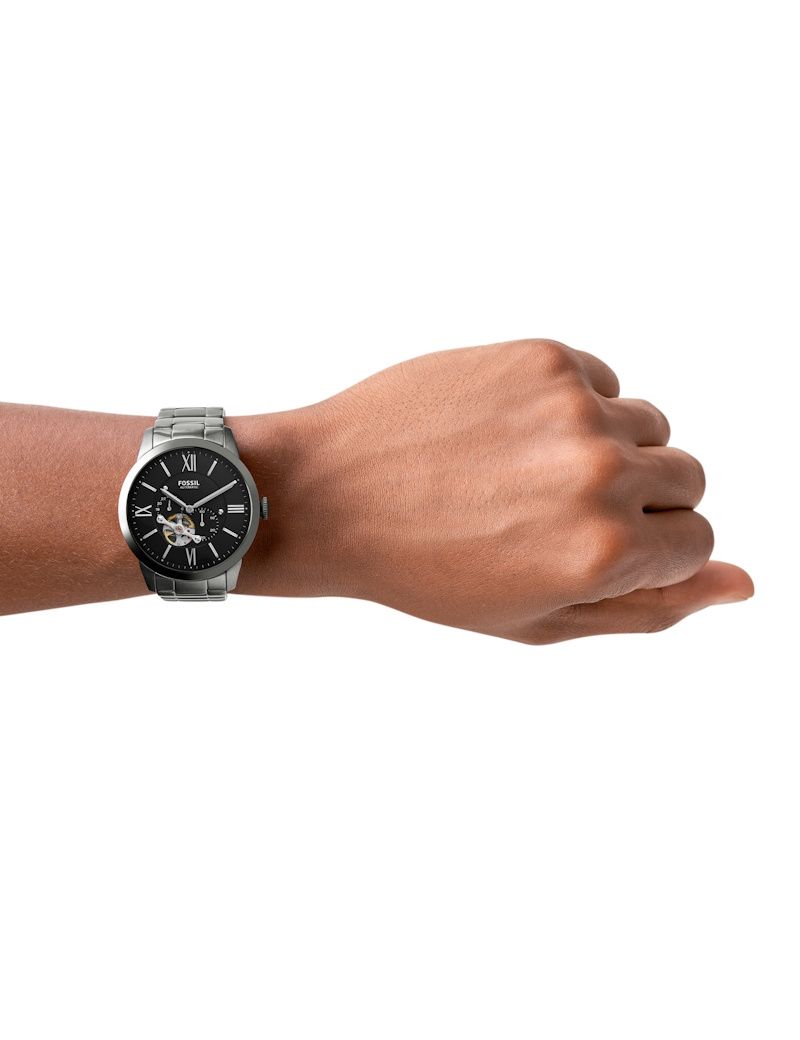 Fossil Townsman ME3172 automatic herreur med stållænke og sort urskive - på model