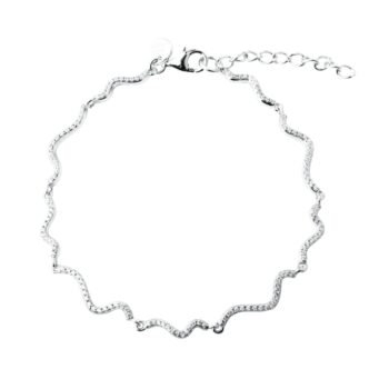 Aqua Dulce Curva Armbånd Sølv 6565 - Et smukt dansk designarmbånd med justerbar længde 17+3 cm. Køb dit Aqua Dulce armbånd online i dag.