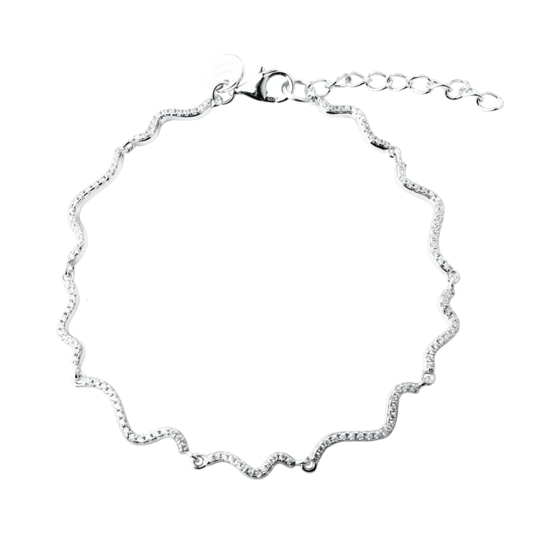 Aqua Dulce Curva Armbånd Sølv 6565 - Et smukt dansk designarmbånd med justerbar længde 17+3 cm. Køb dit Aqua Dulce armbånd online i dag.
