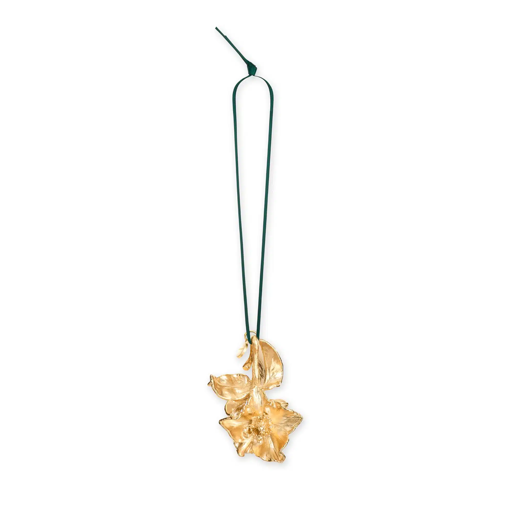 Flora Danica Julepynt – Julerose ophæng i guldbelagt design. Elegant og naturinspireret julepynt, 5 x 4 cm, perfekt som gave eller pynt på juletræet.