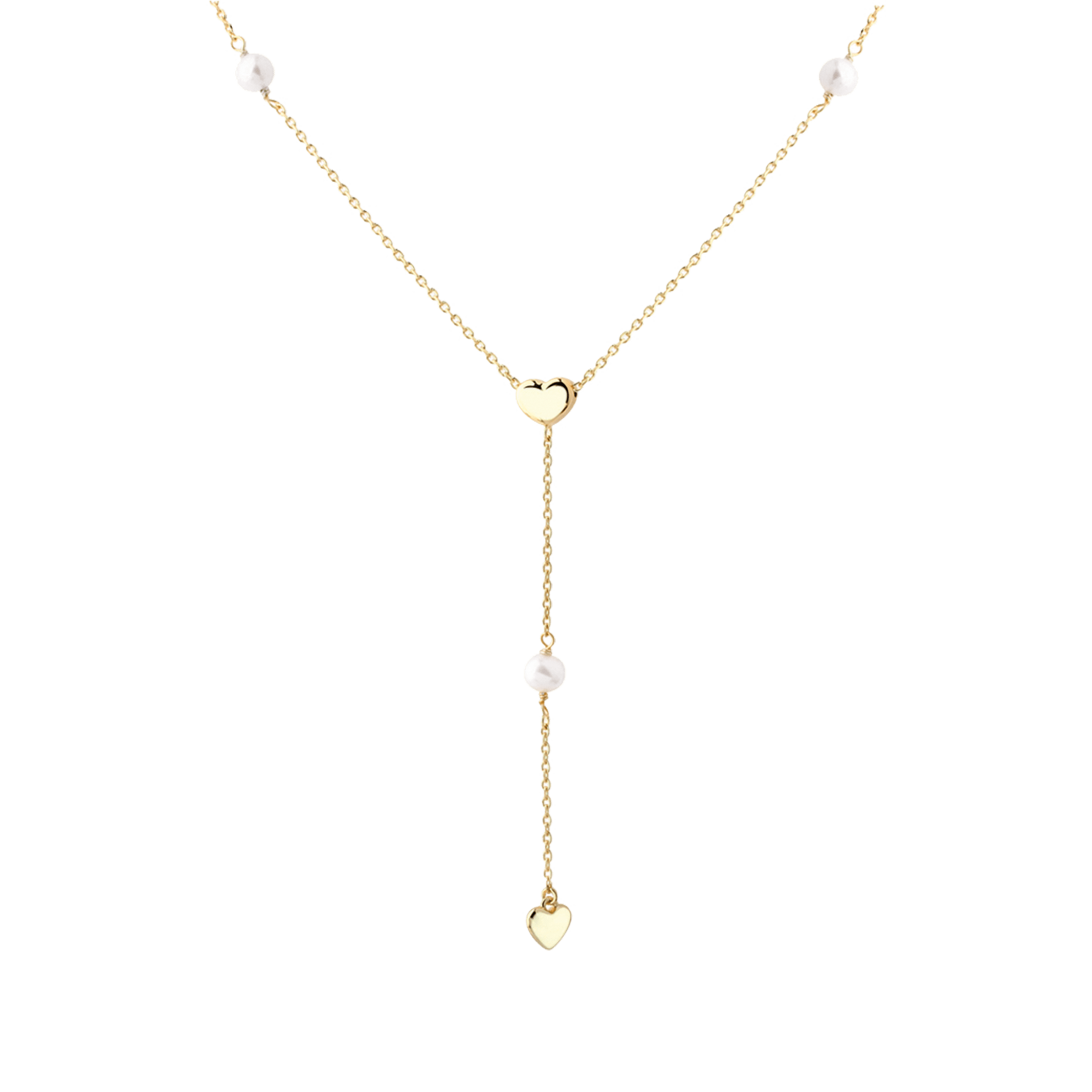 Aqua Dulce Karla Y Halskæde Forgyldt 6440 - en elegant Y-formet halskæde med et enkelt og feminint udtryk. Det fine design falder smukt langs halsen.