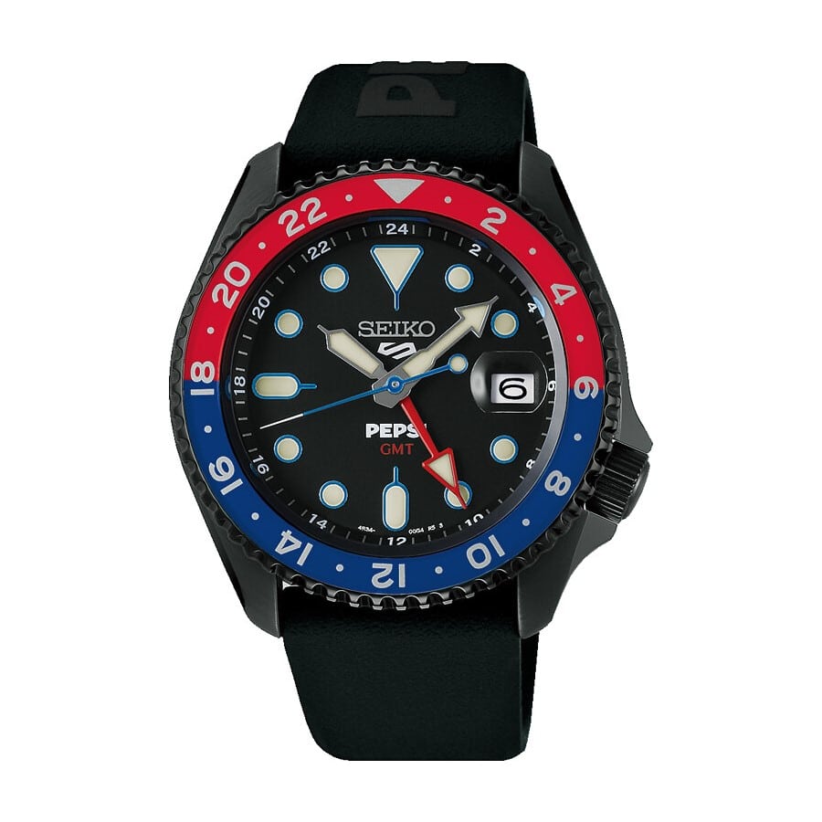 Seiko 5 Sports GMT “Pepsi” Limited Edition – SSK047K1 - Ikonisk rød/blå bezel, GMT-funktion og automatisk værk. Et moderne samlerur med historisk DNA.