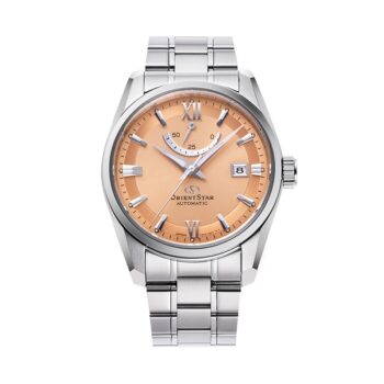 Orient Star Contemporary Date RE-AU0108G - 39 mm stålkasse, kobber skive og safirglas. Japansk kvalitet med automatisk værk og 100 m vandtæthed.