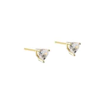 Aqua Dulce Vida small heart ørestikker 4mm forgyldt 6799