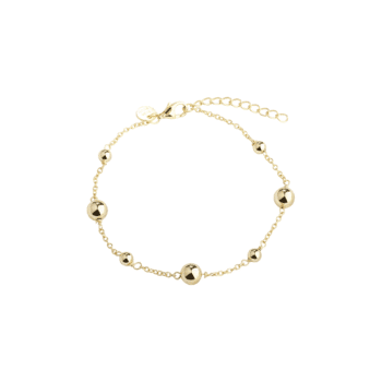 Aqua Dulce Alba Armbånd 17+3cm Forgyldt Sølv 6749 - fint og feminint armbånd med små kugler i forskellige størrelser fordelt på kæden.