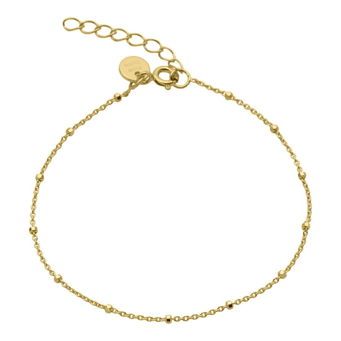 Aqua Dulce Dee Dot Armbånd 17+3cm Forgyldt 1471 - er et helt enkelt og feminint armbånd med små kugler fordelt på kæden. Køb hos Guldsmedlange.dk