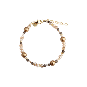 Aqua Dulce Eira Pearl Armbånd 17+3cm Forgyldt Sølv 6787 - t feminint stenarmbånd med en smuk kombination af skalperler, sunstone og crystal.