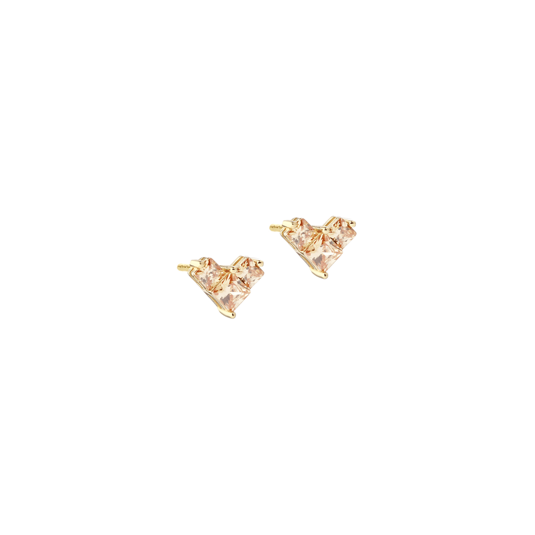 Aqua Dulce Kara Heart Champagne Ørestikker 7,5mm Forgyldt 6602 -formet som et hjerte af champagne farvede zirkonia. De giver et sødt og feminint udtryk