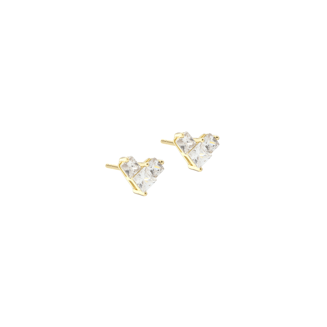 Aqua Dulce Kara Heart Clear Ørestikker 7,5mm Forgyldt 6600 -små og fine ørestikker formet som et hjerte af klare zirkonia. De giver et sødt og feminint look