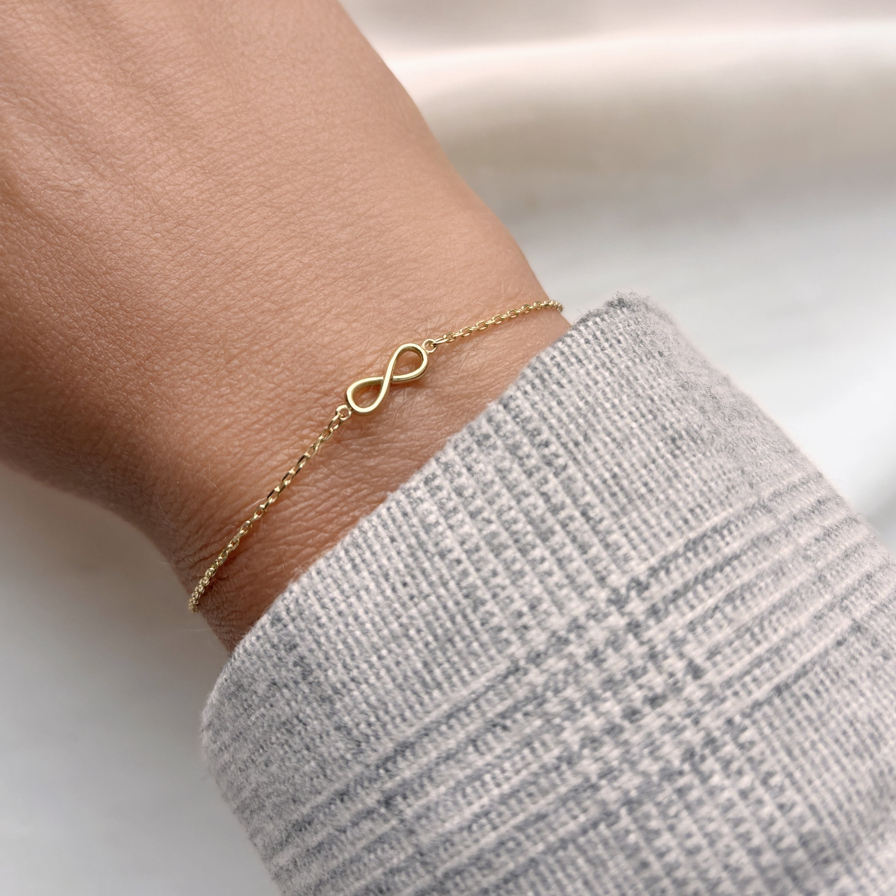 Scrouples Armbånd med uendelighedstegn 8 karat guld 17+2cm 34433A,M - Billede 2