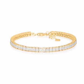 Sif Jakobs Sasso Armbånd 17+3cm Forgyldt SJ-B024-CZ-YG - klassisk tennisarmbånd med smukke, facetslebne hvide zirkoner hele vejen rundt.