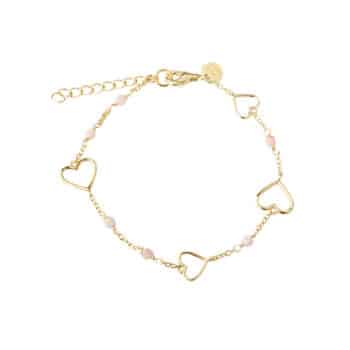 Aqua Dulce Alma armbånd 17+3cm forgyldt 6837 - Det fine hjerte design gør armbåndet velegnet til både hverdag og fest. Find det hos Guldsmedlange.dk