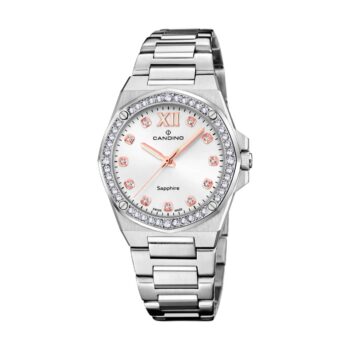 Candino Lady Elegance dameur med stållænke hvid skive og safirglas C4751/1