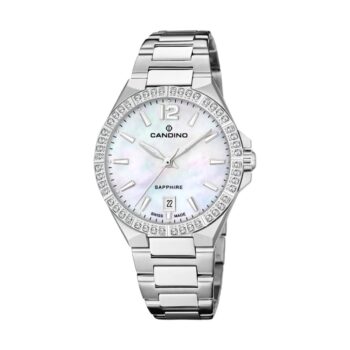 Candino Lady Casual dameur med stållænke hvid skive og safirglas C4760/A