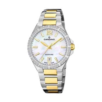 Candino Lady Casual dameur med tofarvet stållænke hvid skive og safirglas C4761/A Et elegant Swiss Made dameur med tidløst design – perfekt til hverdag fest
