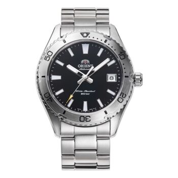 Orient Mako Diver RA-AC0Q01B er et automatic dykkerur med sort urskive, safirglas, stållænke og 20 ATM vandtæthed. Se uret hos Guldsmed Lange.