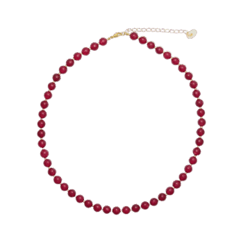 halskæde med 6 mm rød jade Soï Copenhagen
