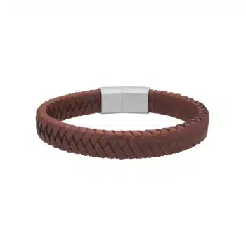 Son of Noa læderarmbånd mørkebrun flettet 21cm 80970329221