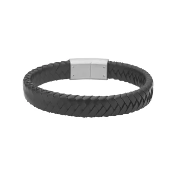 Son of Noa læderarmbånd sort flettet 21cm 80970329121