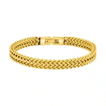 Stålarmbånd fra Son of Noa i rustfrit stål med guldfarvet IP Gold overflade. Klassisk armbånd til både hverdag og pænt brug.
