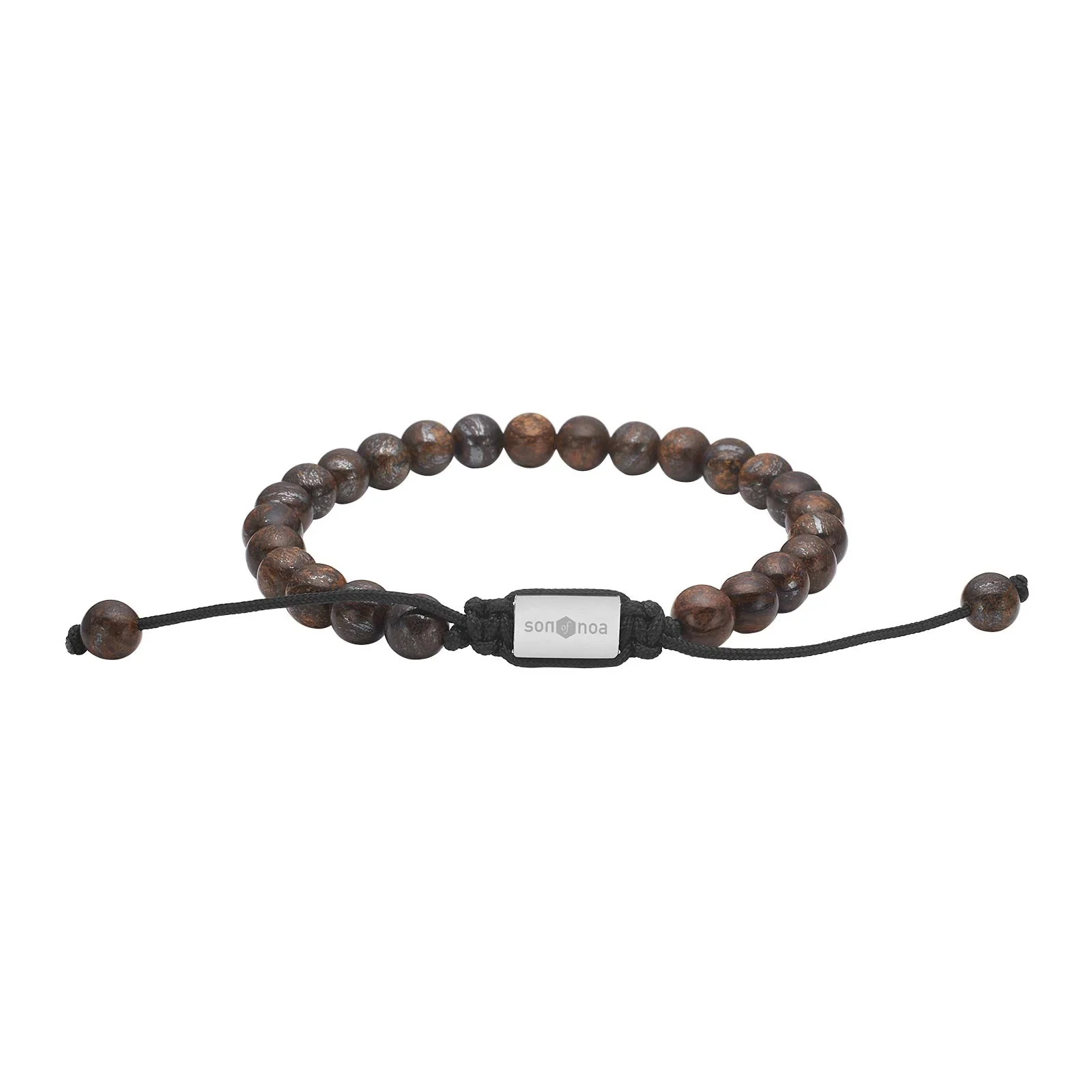 Stenarmbånd fra Son of Noa med ilmenite bronzit i jordnære nuancer. Justerbar lukning så armbåndet nemt kan tilpasses håndleddet.