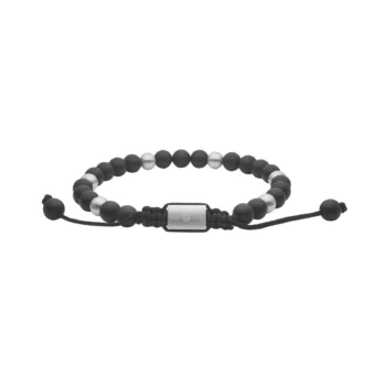 Stenarmbånd fra Son of Noa med matte sorte agatsten. Justerbar lukning der gør armbåndet nemt at tilpasse håndleddet.