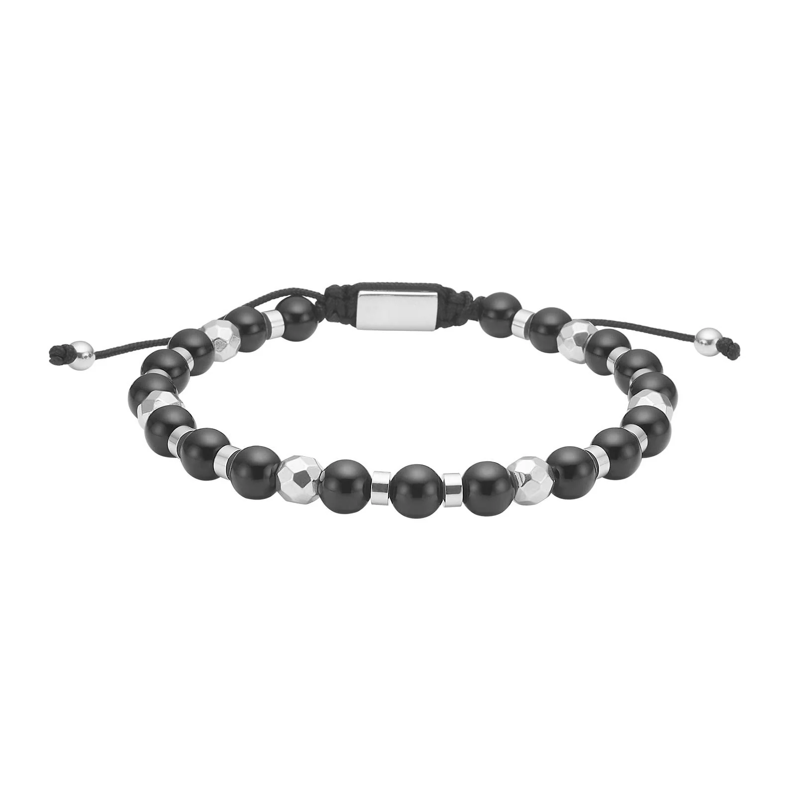 Son of Noa stenarmbånd sort agat med stål 6mm 19-25cm 80890492700
