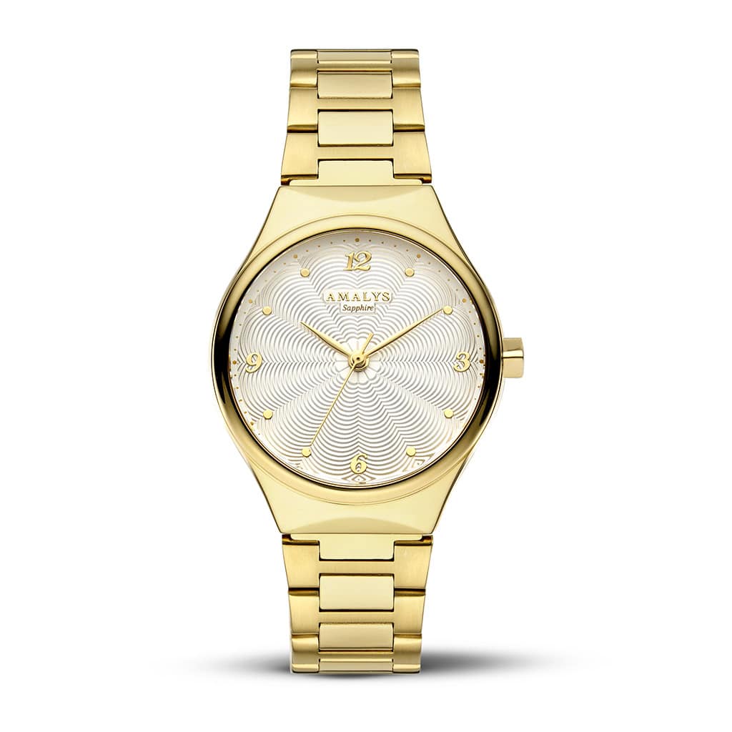 Amalys Coralie dameur med guldfarvet stållænke 31 mm AMW-158